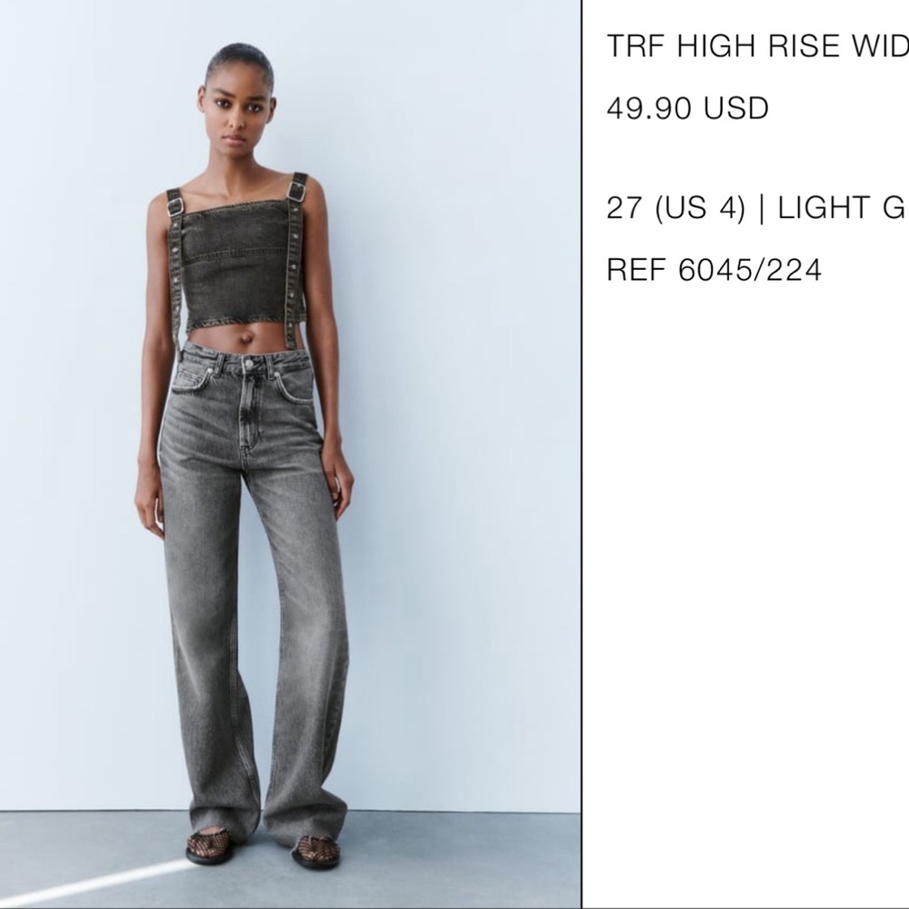 TRF Hugh Rise Wide Leg Jeans